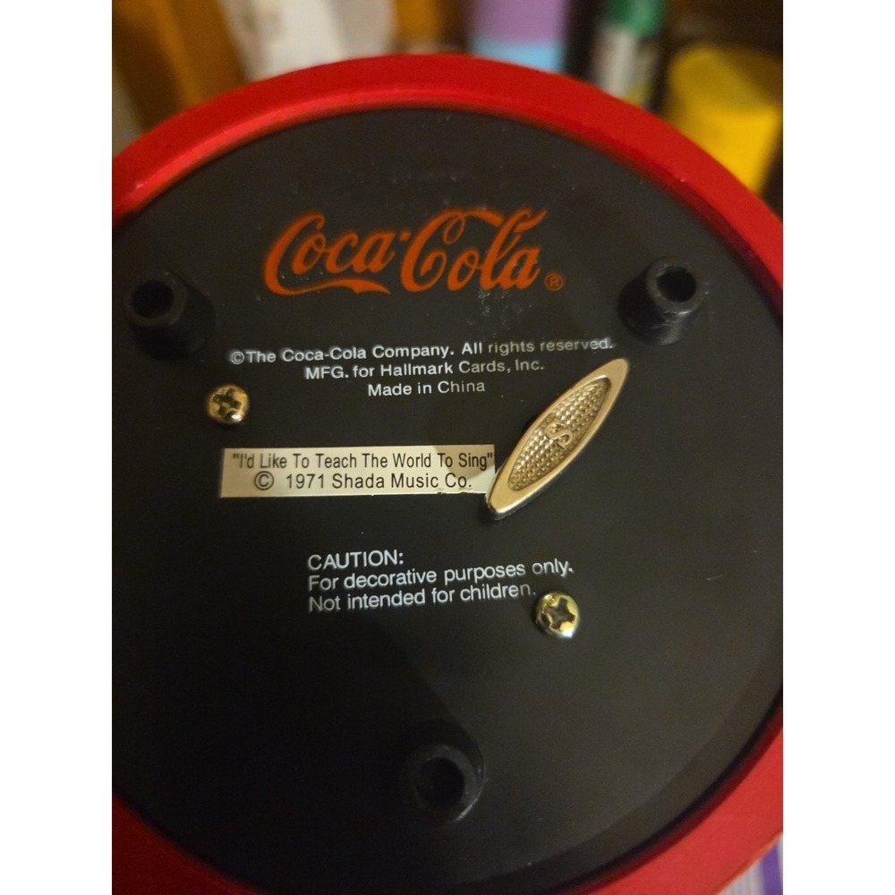 VTG Y2K Coke Cola Santa Snow Globe Sundblom Teach The Wrld 2 Sing Wrks Clear H20 - Picture 5 of 5